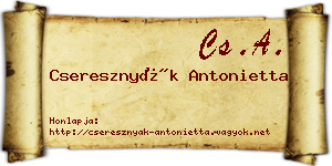 Cseresznyák Antonietta névjegykártya